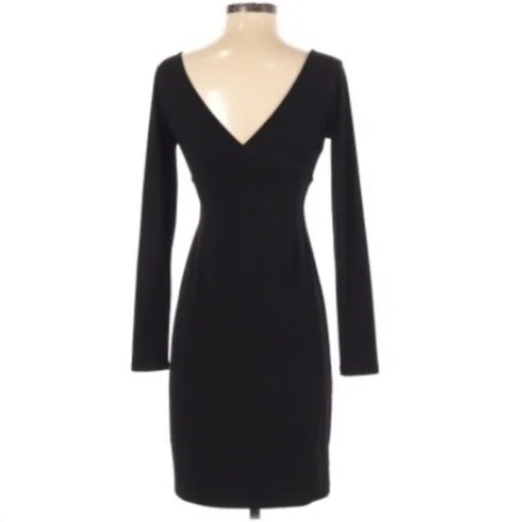 Moda International Black Double V-Neck Dress Size XS - Picture 2 of 7
